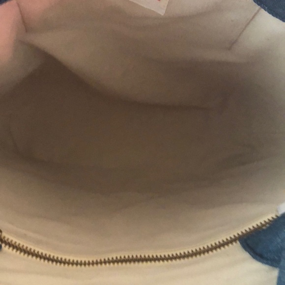 Elegant Blue and Tan Woven Tote Bag - Picture 10 of 12